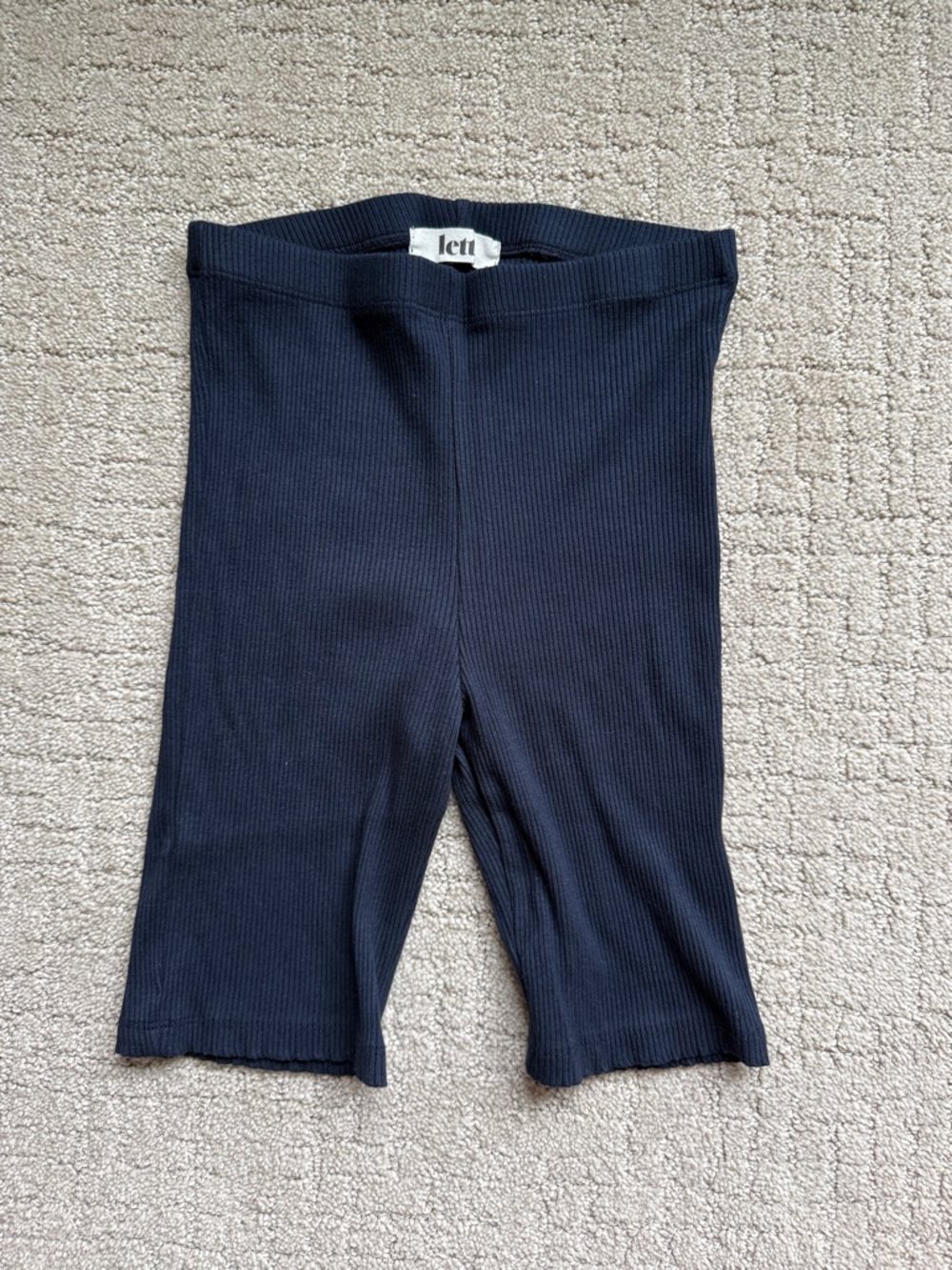 Ribbed Navy Bike Shorts for Women